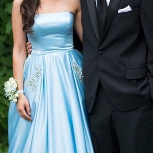 SHERRI HILL Cinderella Blue Ball Gown Prom Dress